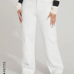 Trendy White Cargo Pants